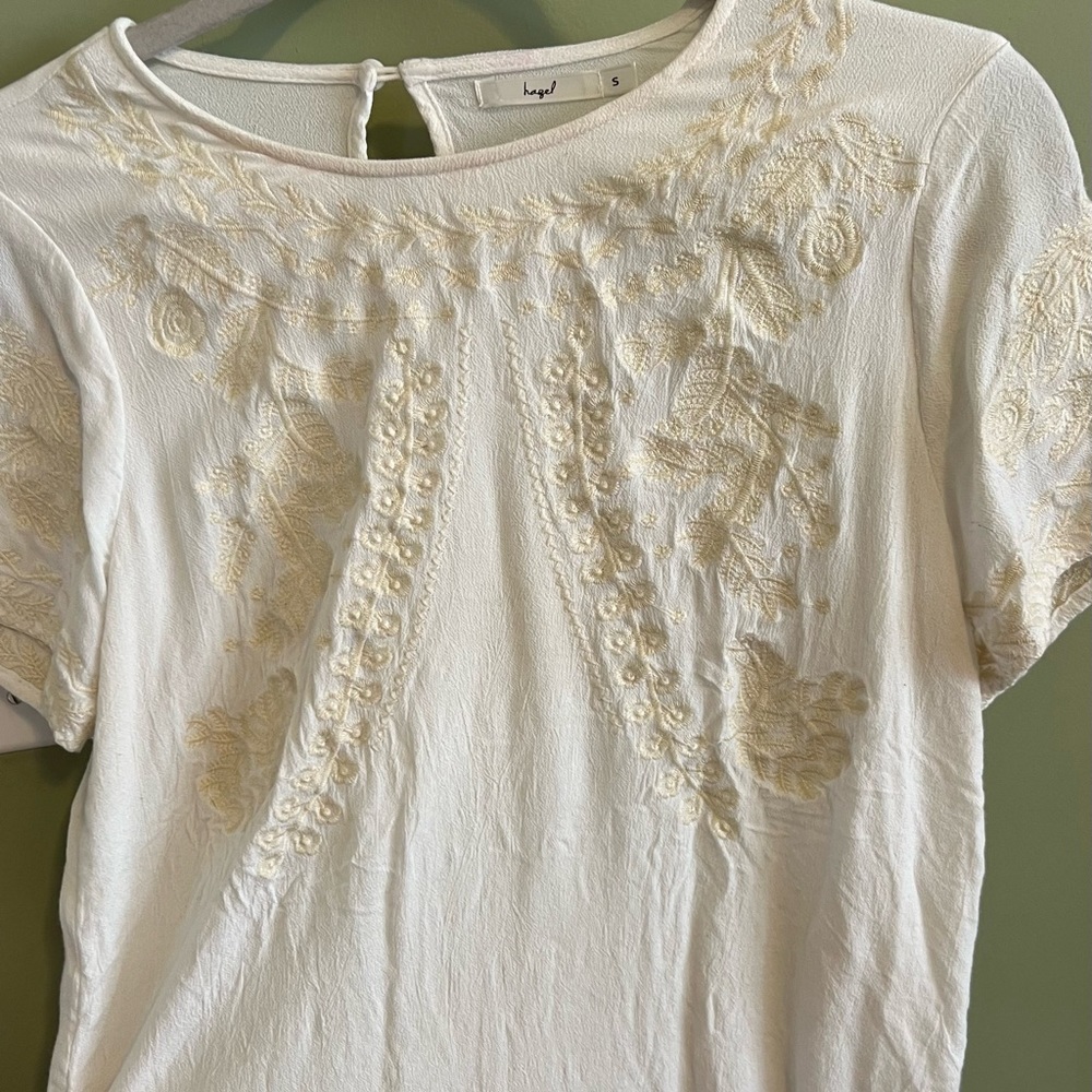 Hazel, Blouse, Beatiful Decorative Stiching Cre Blouse